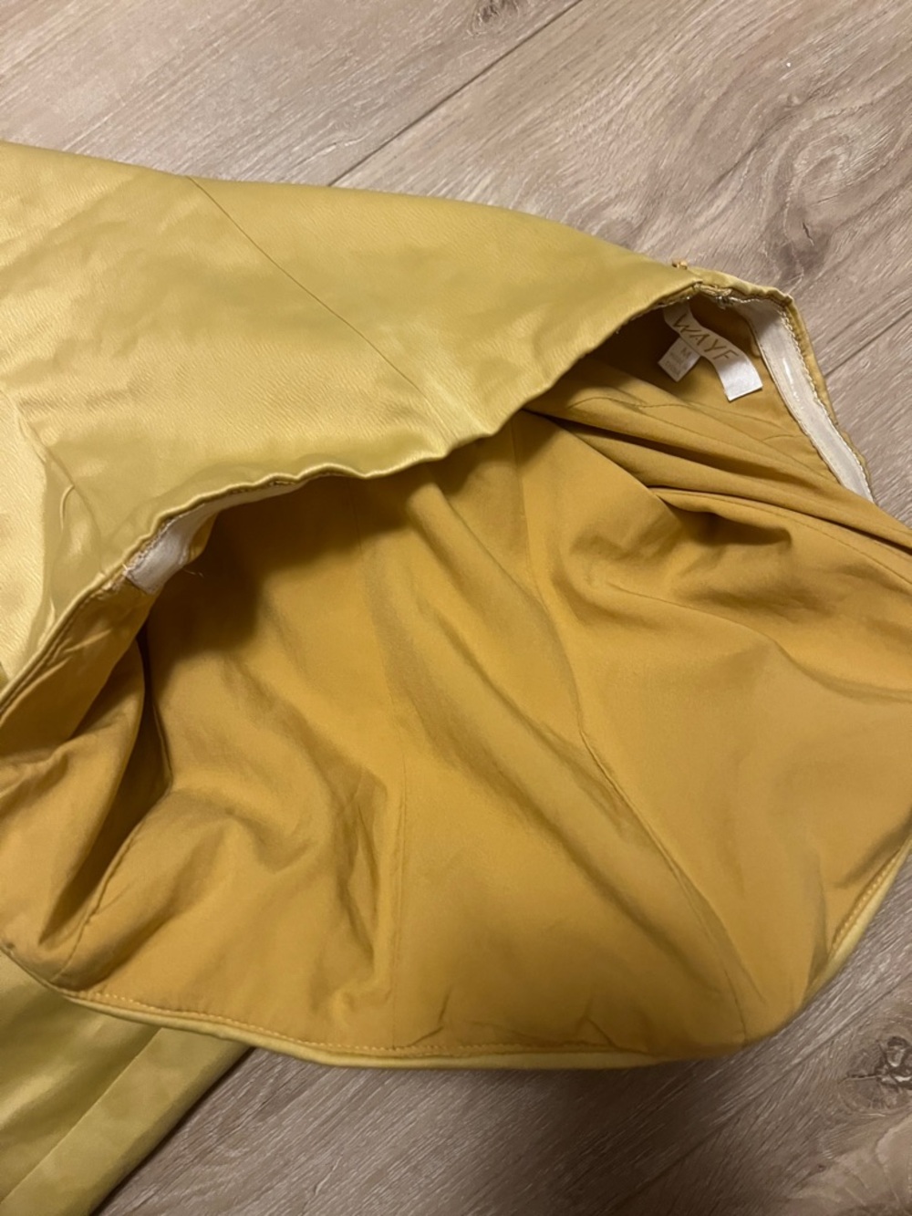 Wayf Strapless Satin Mini Dress in Lemon - Picture 3 of 6